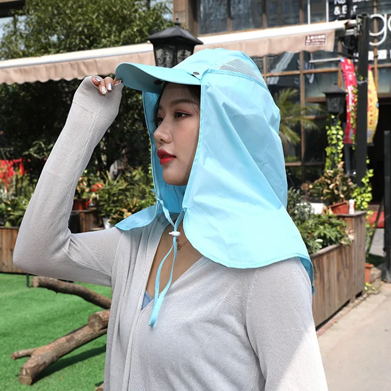 

Outdoor Fishing Caps Quick Dry Sunshade Breathable Foldable Detachable Ear Neck Cover Baseball Cap Sportswear Accessories