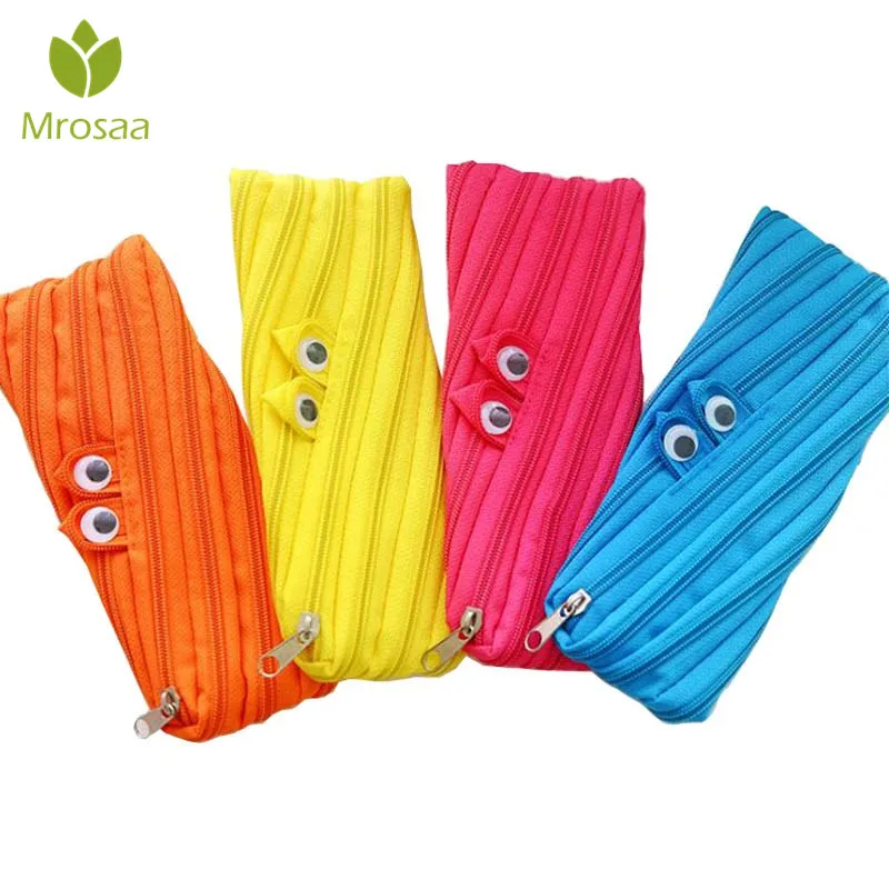 

Cute 1pc Creative Zipper Eye Pencil Case For School Supplies Stationery Girls Boys Cartoon Pen Bag Kawaii Multifunction Box Gift
