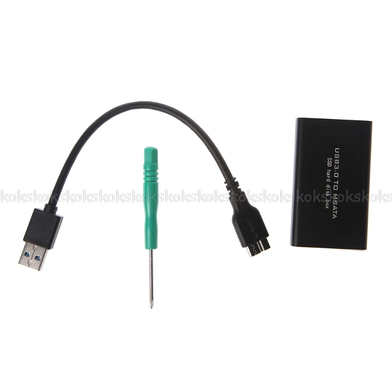 

USB 3.0 TO MSATA Cable SSD Enclosure Hard Disk Box External Mobile Drive Case JUL30 dropship