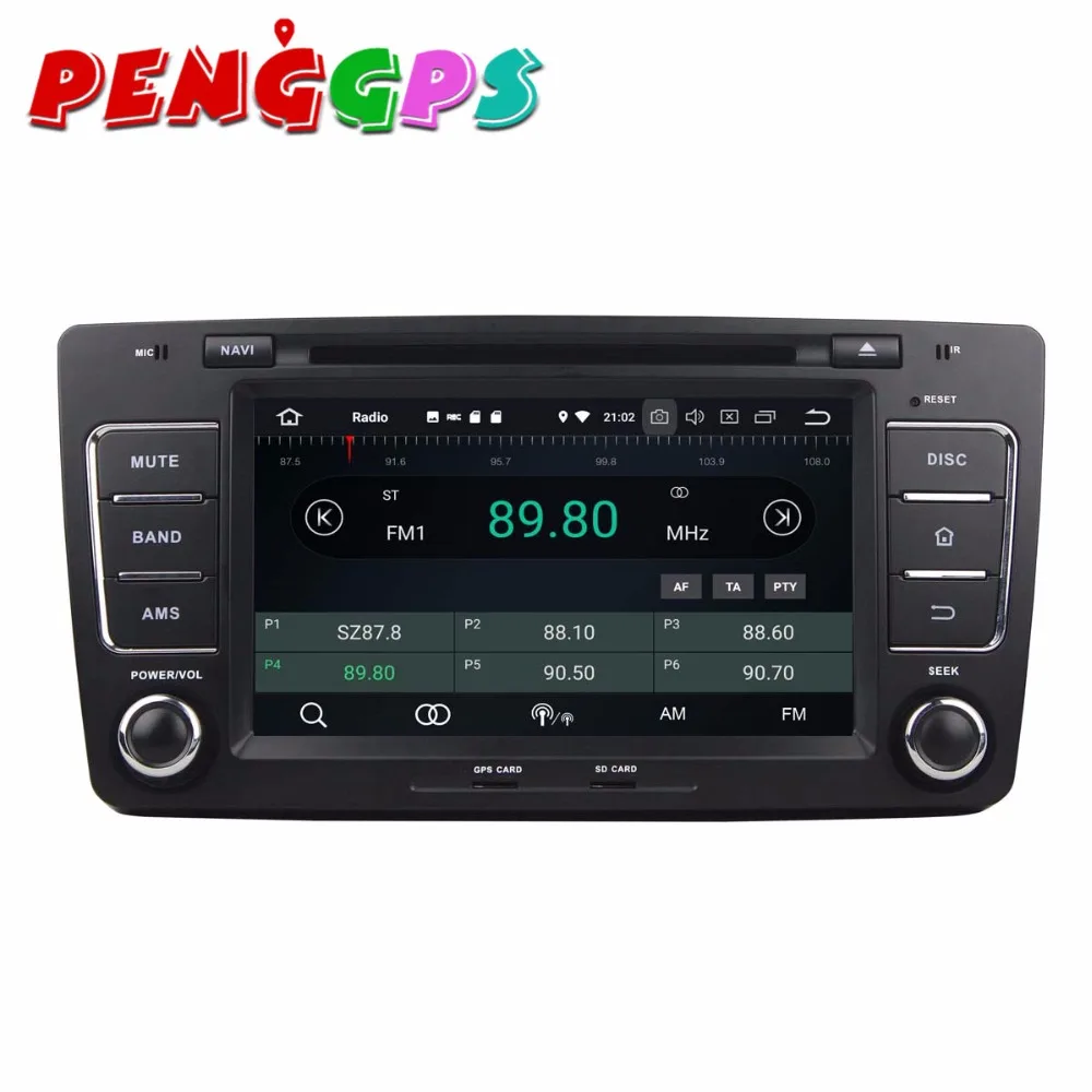 Excellent Android 8.0 7.1 Car DVD Player GPS Navigation Headunit For Skoda Octavia 2012 Car Stereo Auto Multimedia Satnav Video Autounit 1