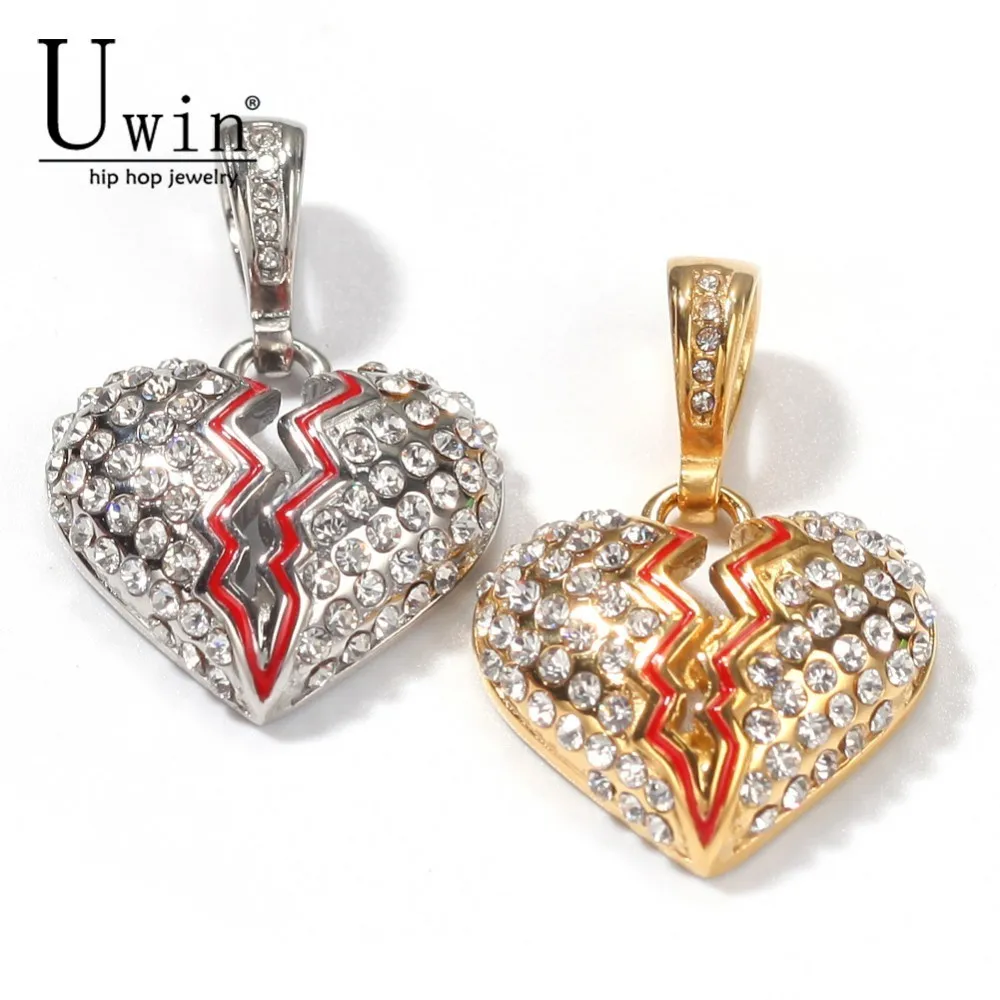 

UWIN Hip Hop Elephant Pendant Gold Palted Stainless Steel Trendy Arrowhead Rock Punk Necklace Men Cold Weapons Jewelry