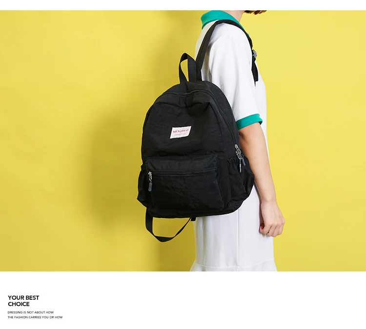 Menghuo Brand 2017 Women Preppy Macarons Panelled Waterproof Nylon Backpack Rucksack Ladies Fashion Shopping Travel Bags Mochila (22)