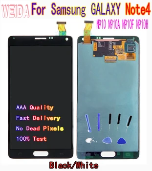 

WEIDA 5.7’’ For Samsung GALAXY Note4 LCD Touch Screen Digitizer Assembly free tool N910 N910A N910F N910H