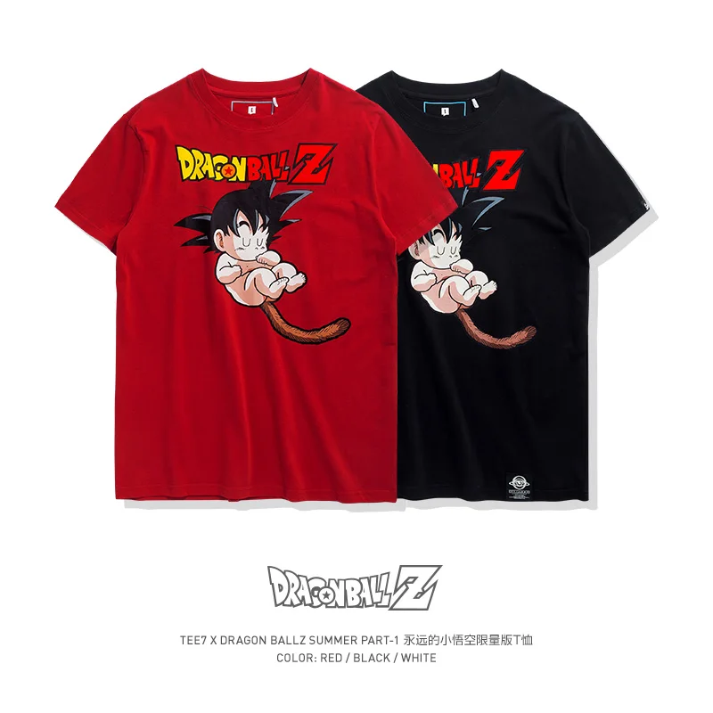 

TEE7 Men Casual Short Sleeve t shirt Dragon Ball Z Cotton Fashion Son Goku Childhood Printed Tee Boys girls blouse
