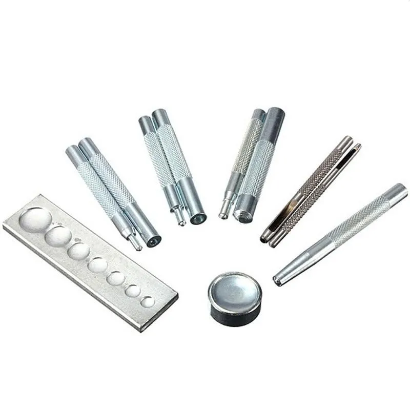 

Free Shipping 11Pcs/set Die Punch Snap-All Rivet Setter Base Kit DIY Leathercraft Tools Craftool