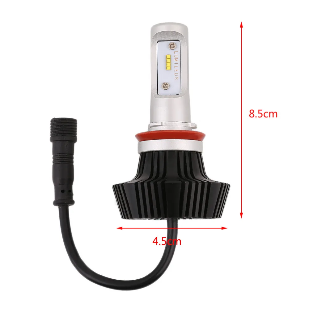 2PCS C8 H9 Car LED Headlamp Bulb Head lights Replace Xenon Headlights