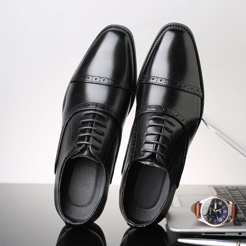 Robe Mocassins Personnalité Chaussures Black Formelle Homme De Oxford Haute brown Mariage Respirant D'affaires En Mode 2019 Cuir Qualité Pu Hommes qgnft6xw