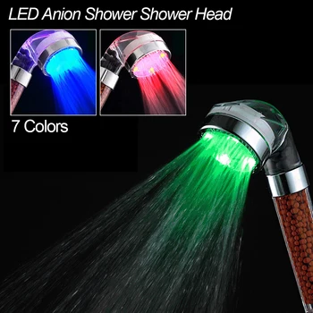 

7 Color SPA Shower Head LED Anion Shower Pressurized Water - Saving Temperature Control Colorful Handheld Big Rain Shower
