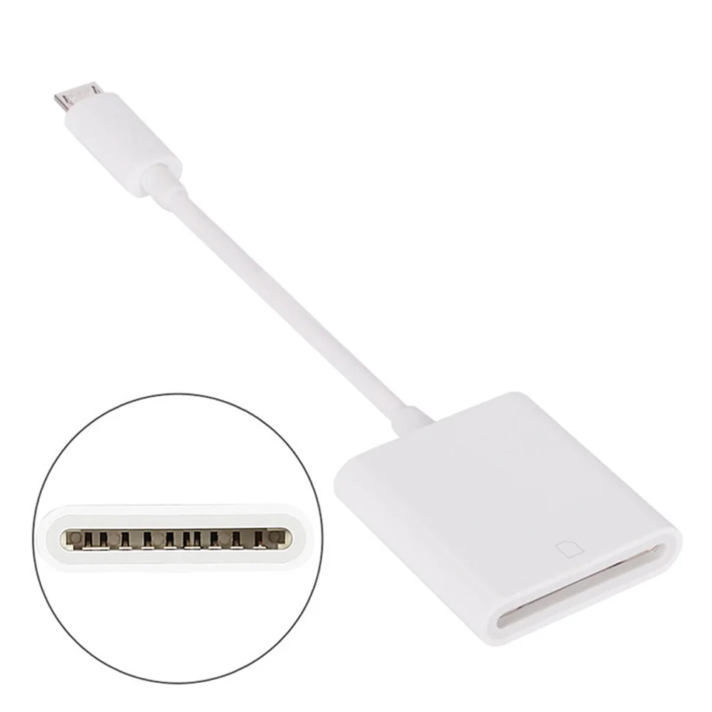 Card Reader Micro USB мобильных внешний SD карт памяти картридер OTG кабель для передачи данных Шнур Провода линия Белый