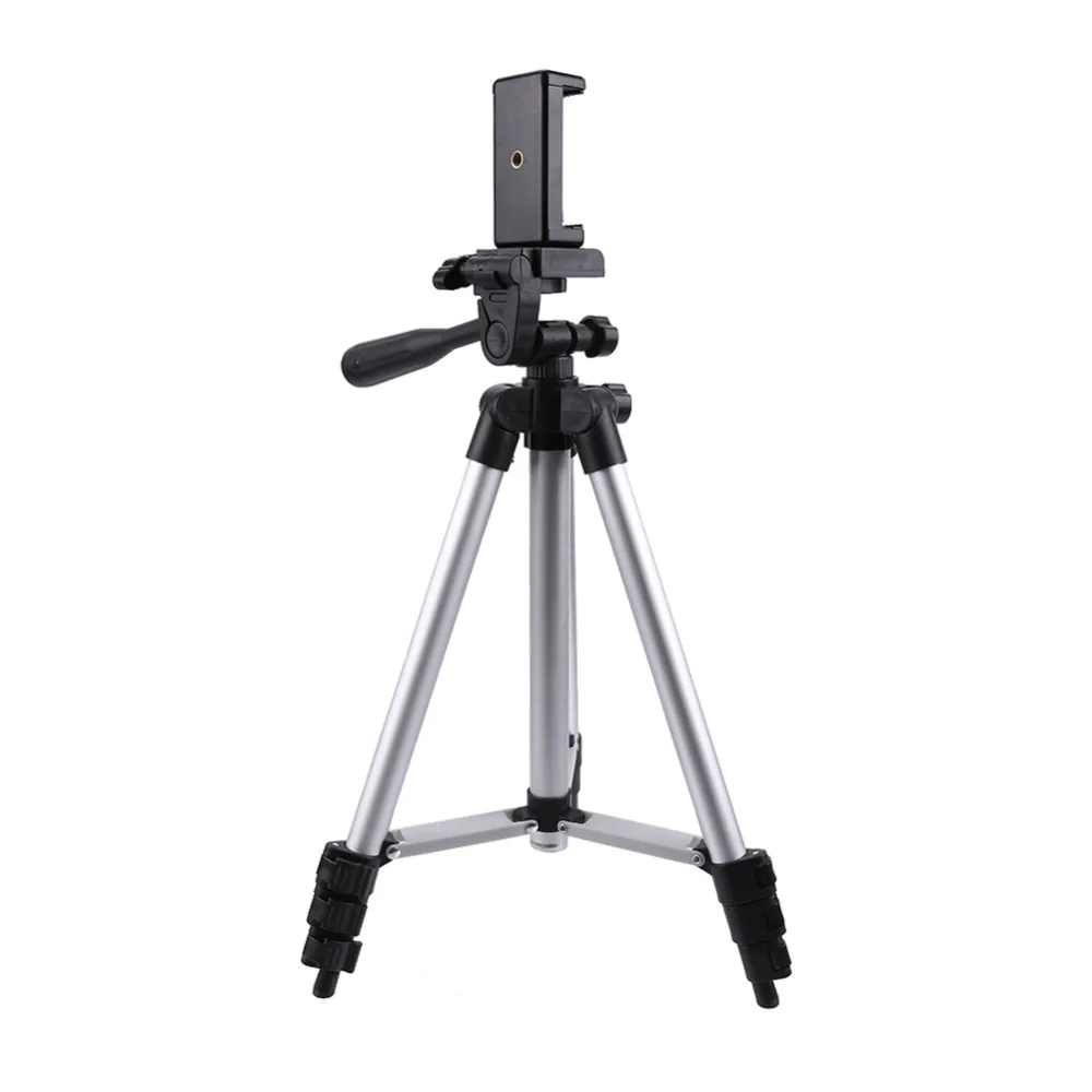 

ALLOET 35-100cm Aluminum Adjustable Camera Tripod Stand With Mobile Phone Mount Holder Clip For For iPhone XS X 7 6S Samsung S10