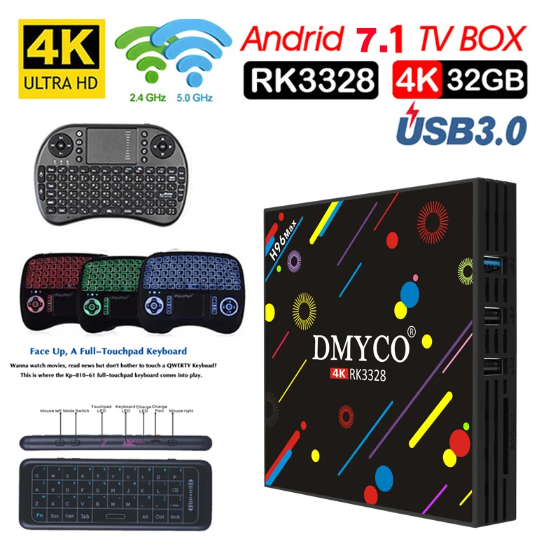 

H96 MAX H2 Smart Android 7.1 TV BOX RK3328 Quad core 2.4G/5G WiFi HDR10 Bluetooth 4.0 4K VP9 HDR10 HD Media Player Set Top Box