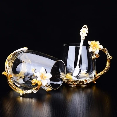 

Cup of tea cup heat-resistant glass tea cup European Cup birthday gift set