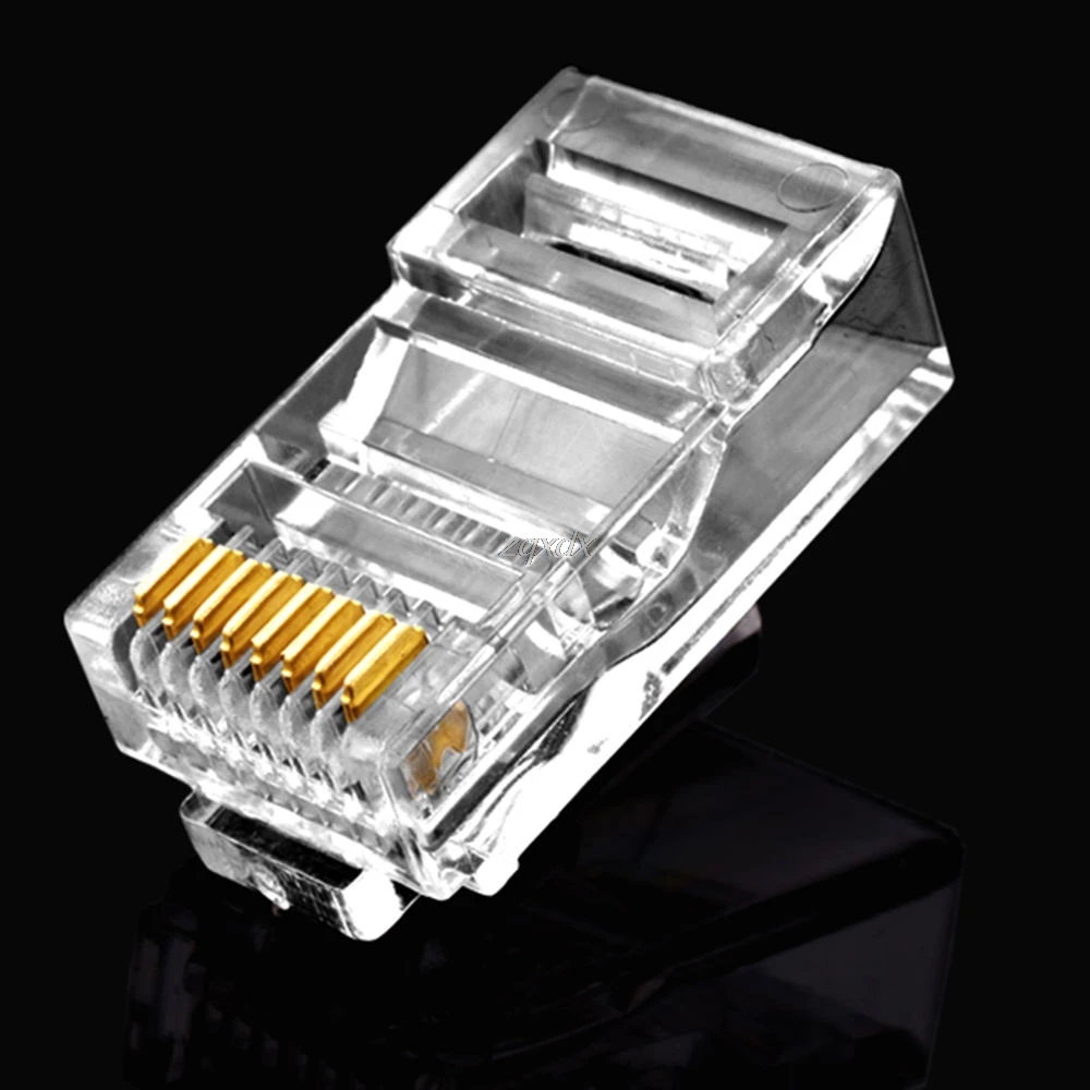 25 개 금 도금 RJ45 그물 네트워크 모듈러 플러그 Cat5 CAT5e 커넥터, 신제품, 도매 & 생산자 직배송