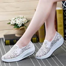 Женские кроссовки; спортивная обувь; разноцветная обувь с блестками; Женская прогулочная обувь; Танцевальная обувь на толстой подошве; Женская L1-28