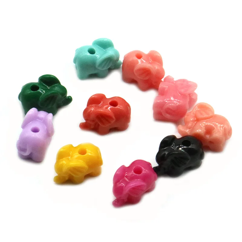 

12*10mm Multicolor Created Elephant Beads Shell Stone Animal Beads Coral Spacer Loose Beads Charm For DIY Jewelry Making