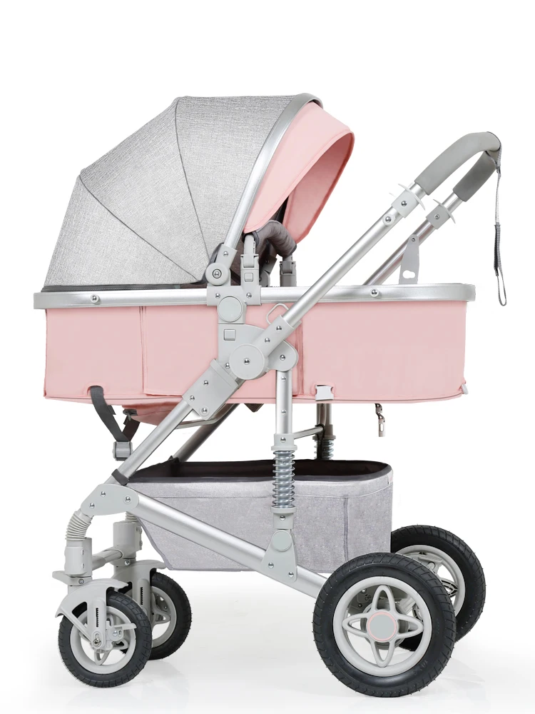 Коляска с высоким пейзажем, может лежать, легкая, портативная, складная, детская коляска для четырех детей