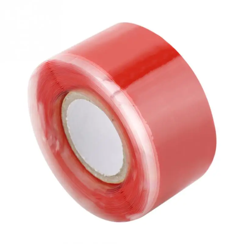Многоцветная Fusing силиконовая лента резиновая электрическая лента Водонепроницаемая уплотнительная ремонтная лента для водопроводного шланга изоляционная лента - Цвет: Красный