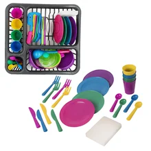 MrY 28 Pcs/set Children Play Pretend Toys Kitchen Cooking Tableware Playset Sink Dishes Play House Early Learning Toys