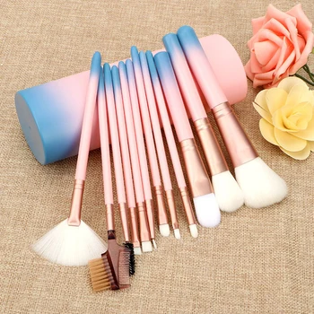 

12pcs/set Wooden Handle Makeup Brushes Kit With Case Cosmetic Foundation Eyeshadow Blush Powder Contour Brushes Make Up Tools