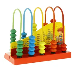 Деревянные игрушечные счеты-классические деревянные развивающие счетные игрушки с красочными бусинами-счетная игрушка малыш обучающий