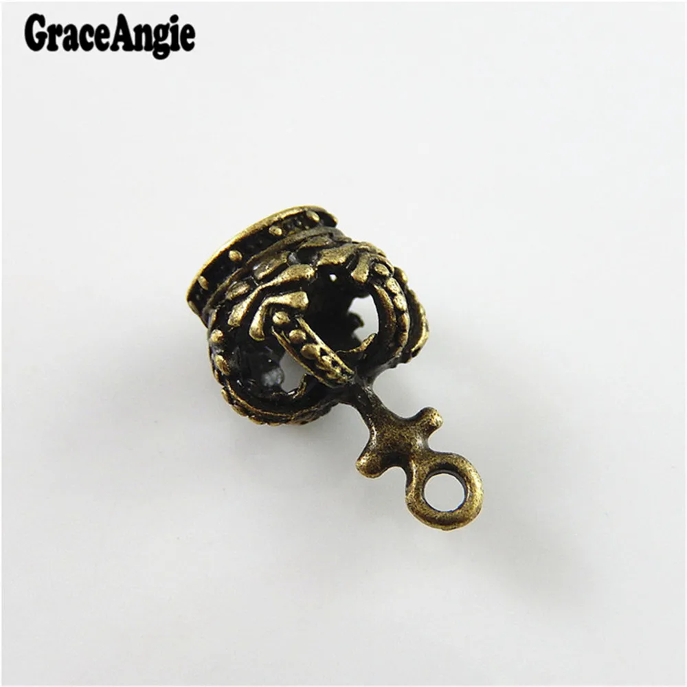 GraceAngie 10PCS Antique Bronze Princess Fairy Crown Earring Pendant Handmade Crafts Charms Accessory Jewelry Making Finding | Украшения и
