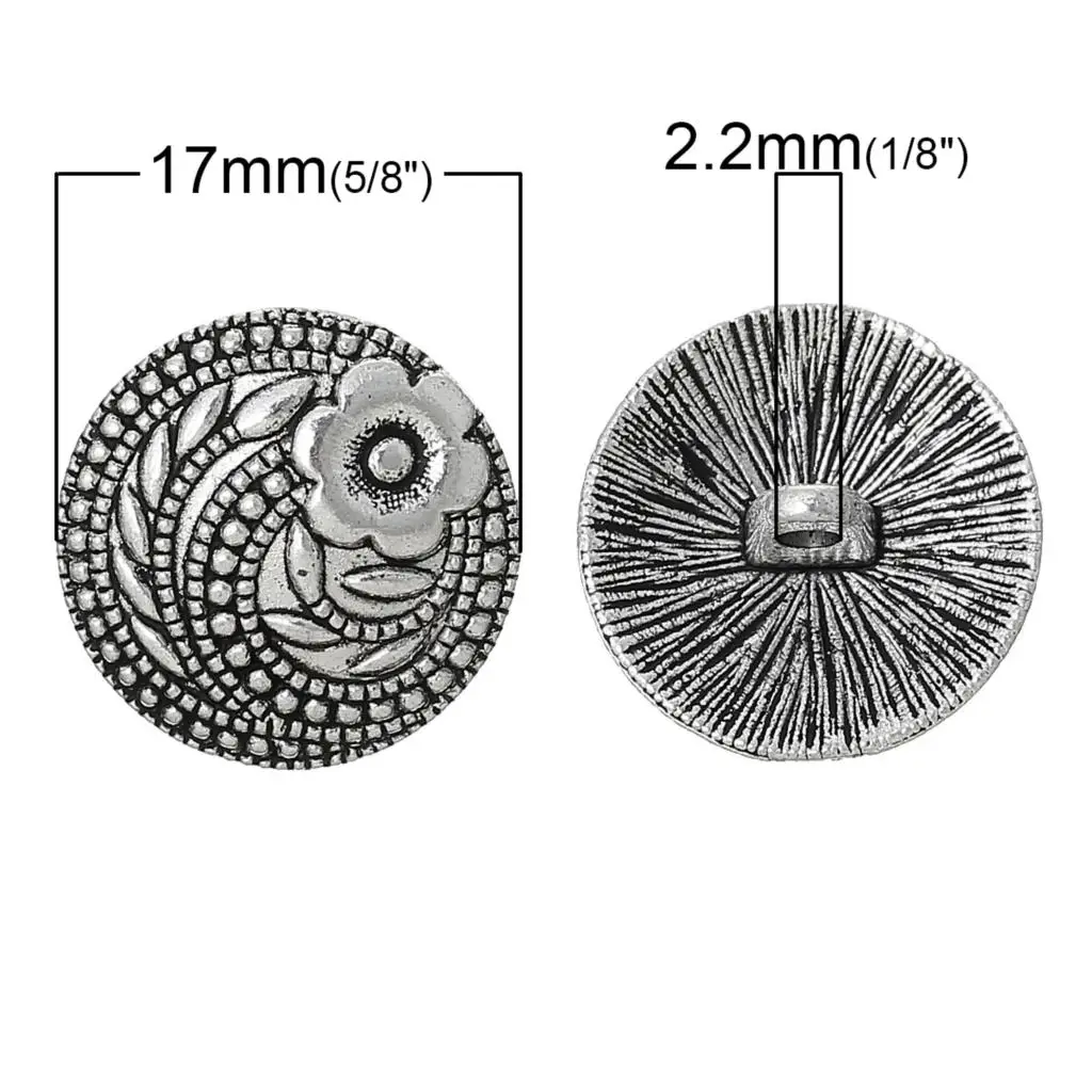 DoreenBeads цинковый металл джинсы кнопка из сплава металлические кнопки Круглый