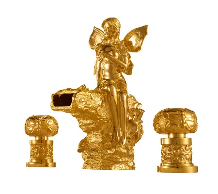 

Free shipping gold clour Widespread Bathroom bathtub Faucet
