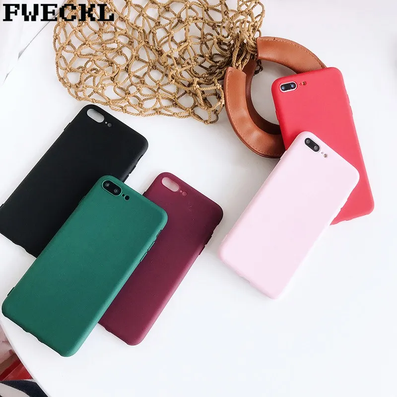 Original Soft Silicone Case For iPhone 7 6 6s 8 X Plus 5 5s SE XR XS Max Simple Solid Color Ultrathin TPU Candy |