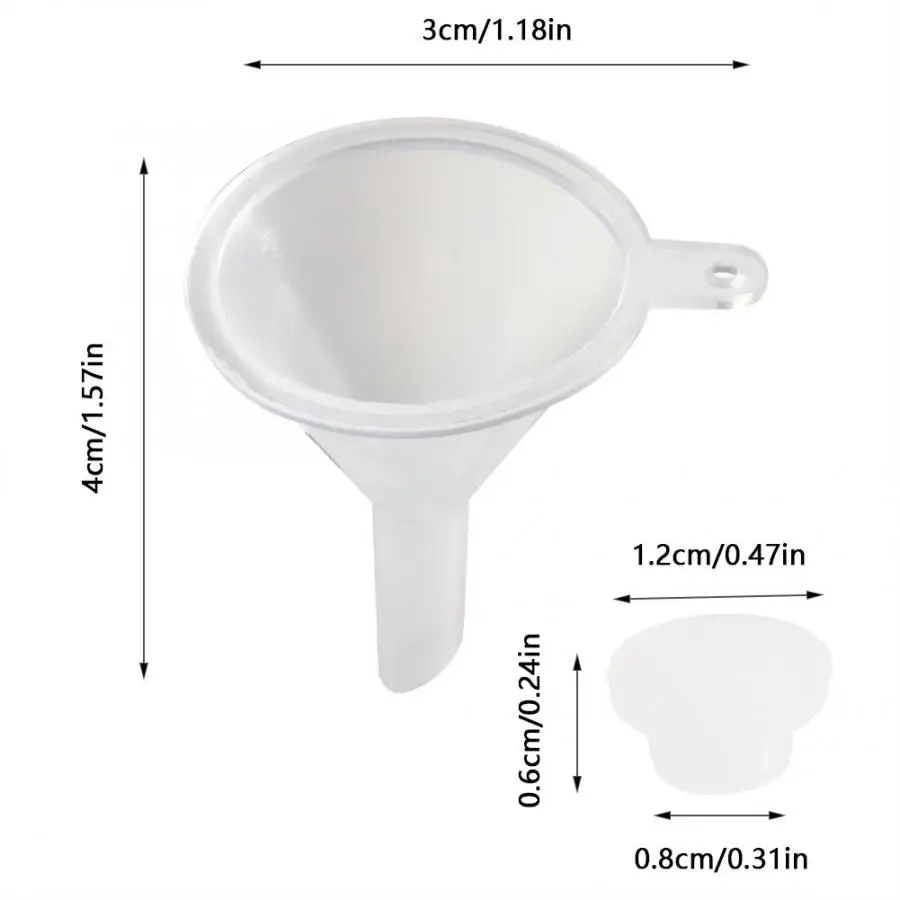 100 шт Пластиковые Маленькие воронки пластиковые пробки для духов жидкое эфирное масло для наполнения пустых бутылок упаковочные инструменты