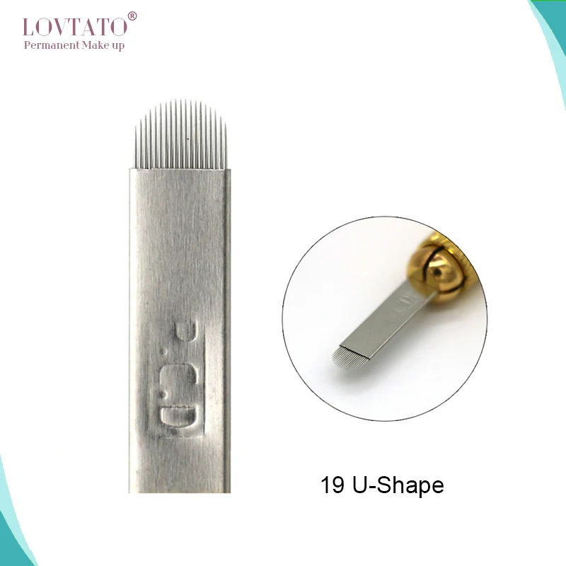 

19 U Shape Microblading needle Circular Arc Permanent Makeup Eyebrow Hard Tattoo Needles Blade 3D lamina blade Agulhas Tebori