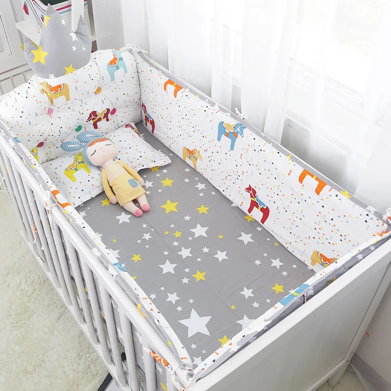 7 pcs bedding set/All roud Bumper/sheet/duvet/ to fit baby swinging crib/craddle 