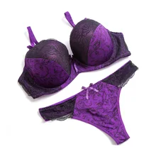 Сексуальный комплект кружевного бюстгальтера пуш-ап, женское нижнее белье, Комплект трусиков, комплект нижнего белья с цветочной вышивкой, женские комплекты бюстгальтеров размера плюс, B, C, D, E