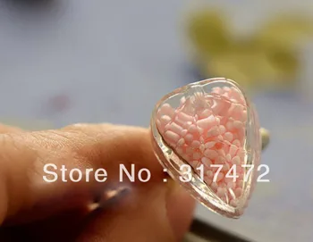 

Leaf Shape Glass Vial & Ring Base set DIY Liquid Rings, glass bubble rings, glass bottle rings, wishing bottle,