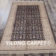 YILONG 5'x8' ручной работы Шелковый персидский дизайн украшения дома ковер синий ковер(SL100B5x8