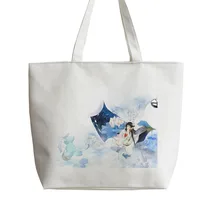 Лотос сказочные сюжеты из японского аниме Tote сумки Сумка для покупок с персонажем из мультфильма школьная сумка AN171