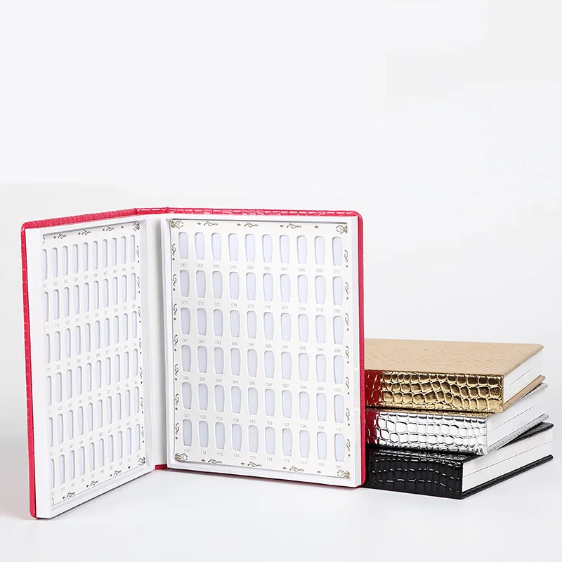 

1set 120 Colors PU Leather Nail Gel Polish Display Card Book Chart False Nail Tips Art Salon