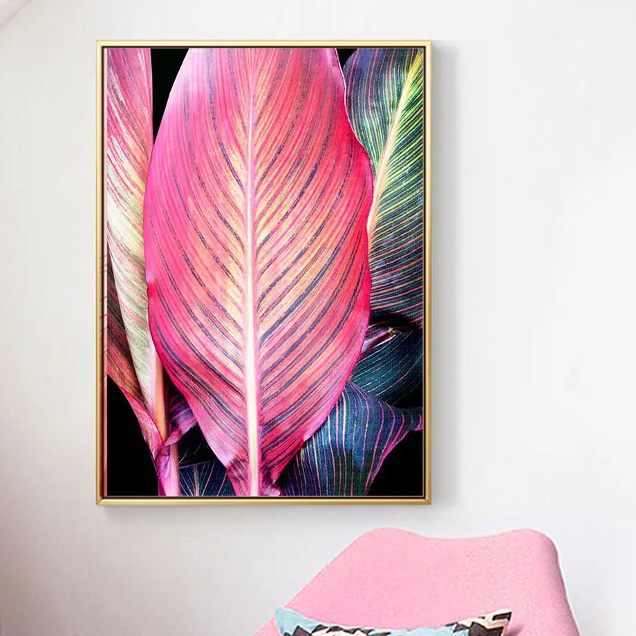 Red-Green-Big-Leaves-Wall-Art-Canvas-Painting-Minimalist-Nordic-Posters-And-Prints-Fashion-Wall-Pictures (2)