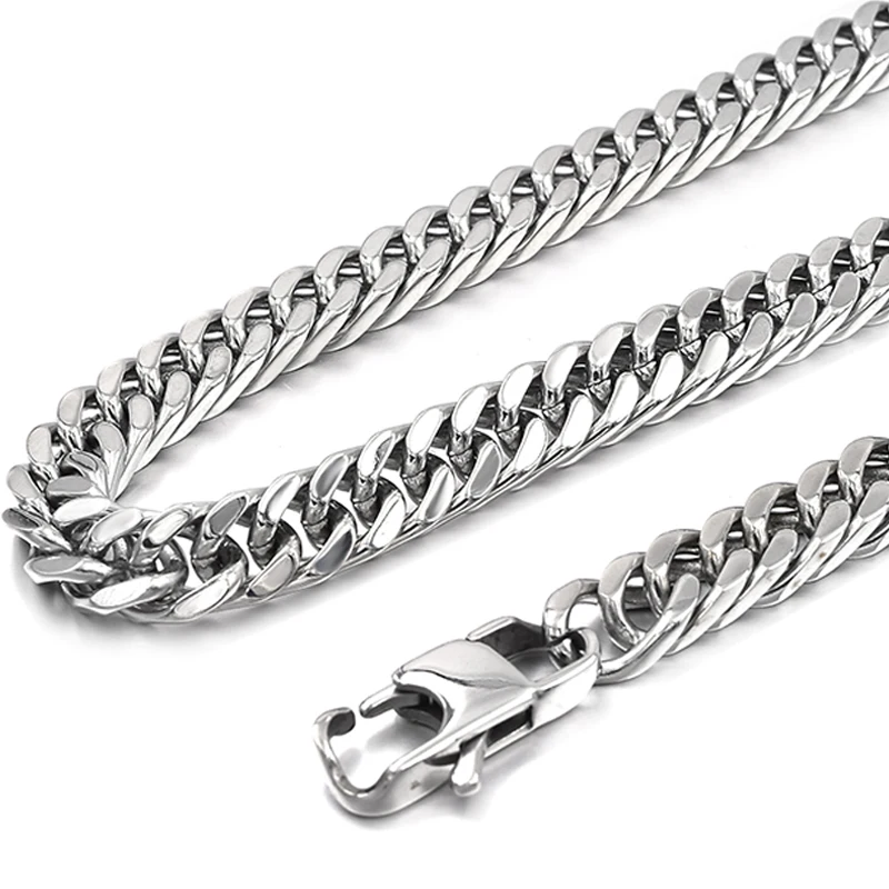 

Gokadima 55cm long,10mm wide MENS 316L Stainless Steel Cuban Chain Necklace Hip Hop Jewelry Fashion Rock, wholesale WN008