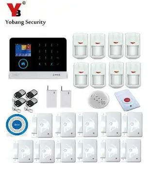 

Yobang Security WIFI GSM Autodial House Office Burglar Intruder Alarm System LCD Display Alarm Panel APP Control Sensor Alarm