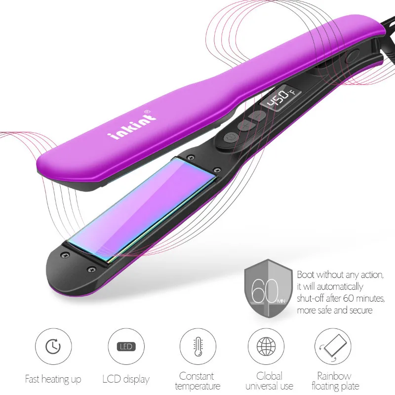 

Professional Tourmaline Ceramic 3D Floating Plate Hair Straightener Fast Heating Hair Straightening Flat Iron With LCD Display