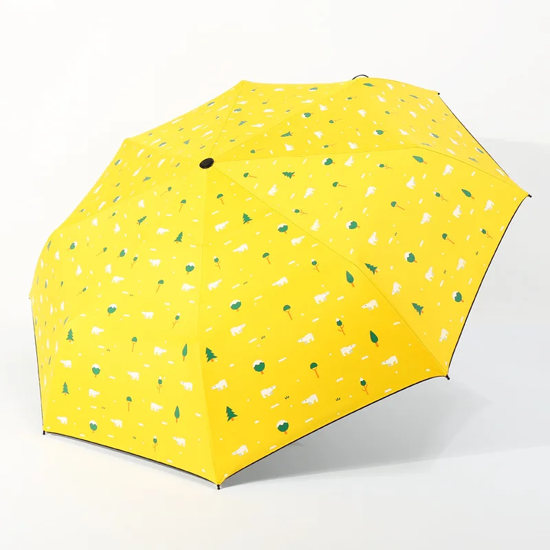 YADA Creative High Quality Cartoon Tree&Polar Bear Umbrella For Women Folding Umbrella Charm Windproof Cute Rain Umbrellas YS658