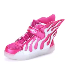Charging USB Light Kids Sneakers Led Sport Shoes Boys Girls Breathable Walking PU Luminous China Shop Online Stores