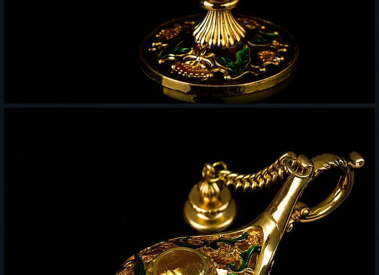 Ручная работа Индийский Золотой Аладин волшебная лампа украшение дома Коллекционная Пасхальная лампа джинна сувенир
