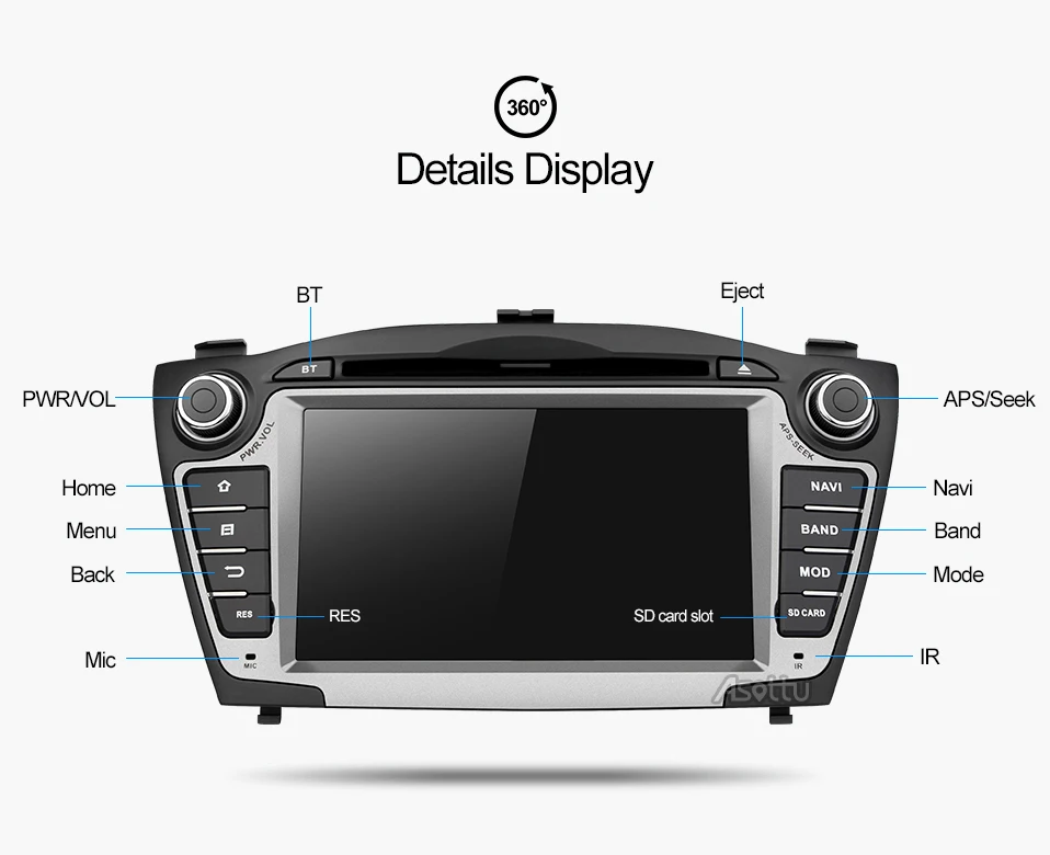 Top Asottu ZIX357060 Android 7.1 2G+32G for Hyundai IX35 Tucson 2011 2012 2013 gps navigation 2 din car dvd player gps radio stereo 19