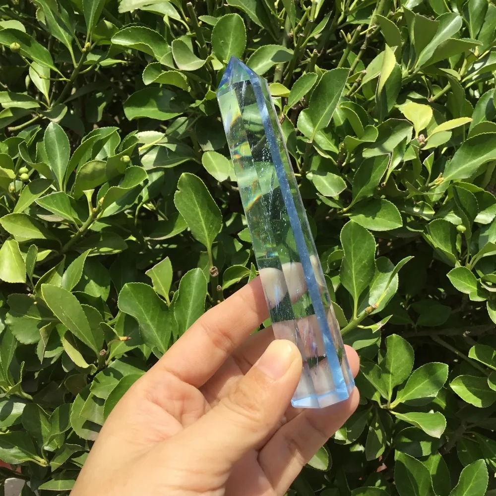 Pretty Blue Melting smelt quartz crystal points healing crystal wandin