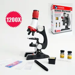 Биолог развивающие идеи DIY 1200X микроскоп ребенок учится расти игрушка учебный микроскоп эксперимент обучающее руководство подарок для