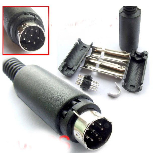 

50pcs 8 Pin Mini DIN Plug Cable Mount Male 9mm socket