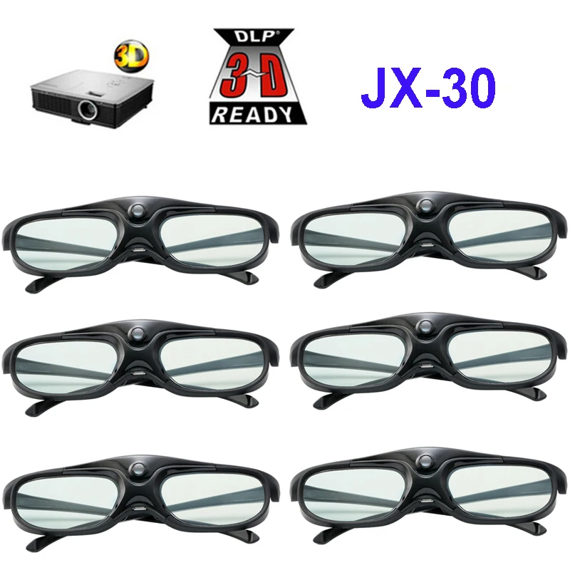 6 шт. активный затвор 96-144 Гц, перезаряжаемые 3D очки для Optama/acer/BenQ/ViewSonic/Sharp/Dell очки-проектор DLP 3D готов
