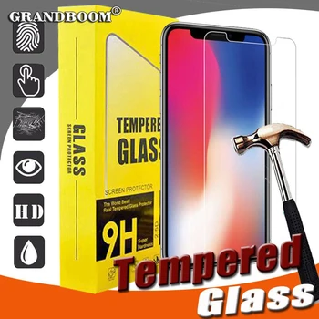 

500pcs 0.26mm Premium Tempered Glass For iPhone 11 Pro Max XS XR X 8 7 6 6S Plus Screen Protector Protective Film With Packaging