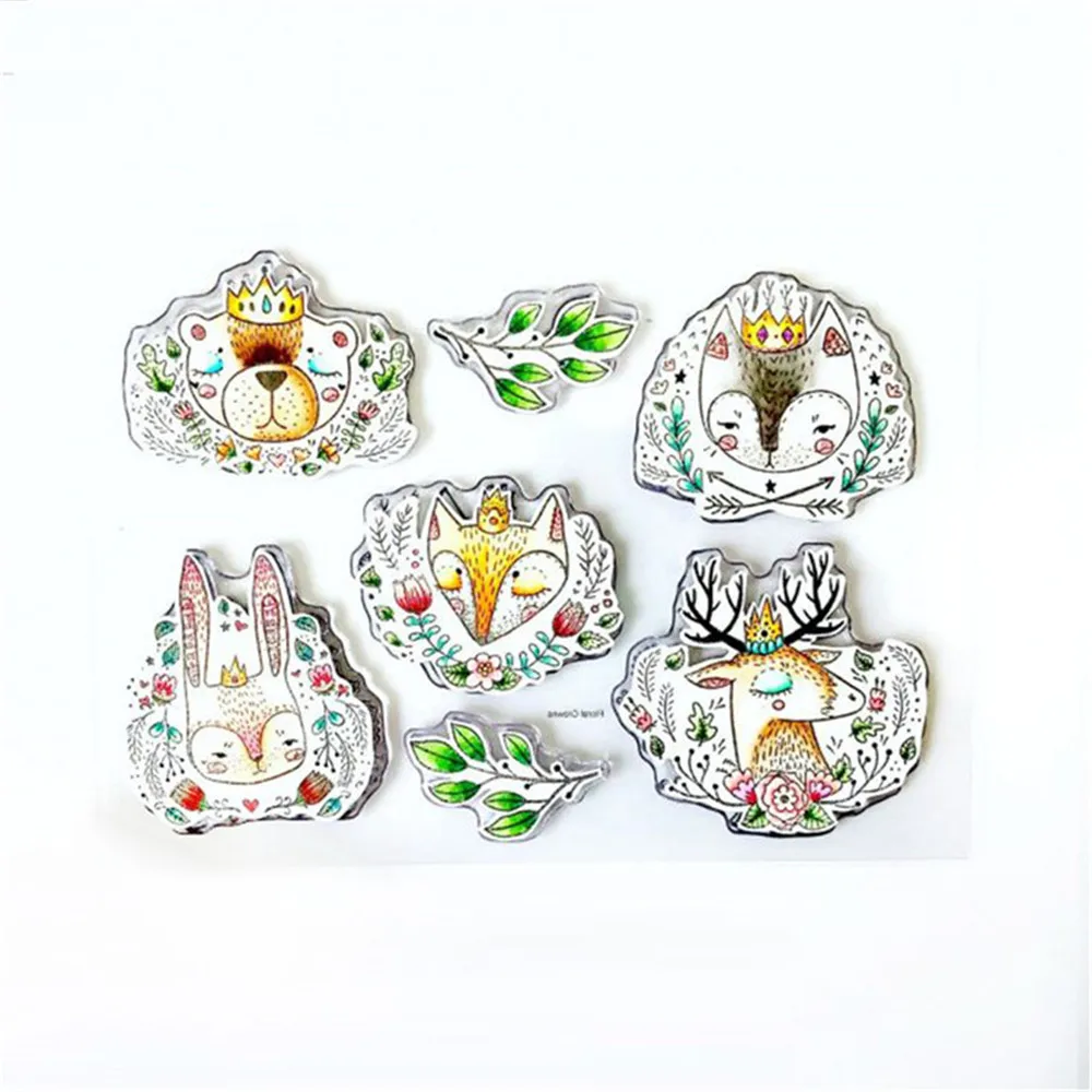 

Fox rabbit Clear Stamps Cutting Dies Set for DIY Scrapbooking/photo Album Decorative Craft Embossing Paper Card Decor